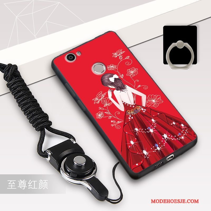 Hoesje Huawei Nova Bescherming Telefoon Hanger, Hoes Huawei Nova Zacht Roze Zwart