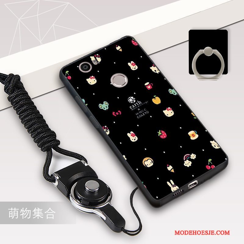 Hoesje Huawei Nova Bescherming Telefoon Hanger, Hoes Huawei Nova Zacht Roze Zwart