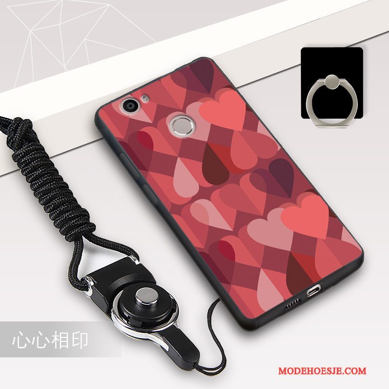 Hoesje Huawei Nova Bescherming Telefoon Hanger, Hoes Huawei Nova Zacht Roze Zwart