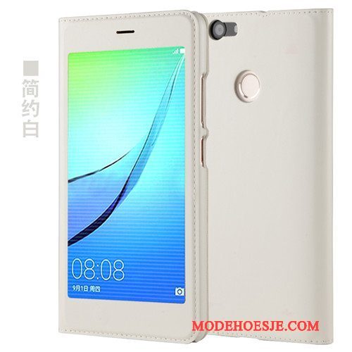 Hoesje Huawei Nova Leer Roze Anti-fall, Hoes Huawei Nova Folio Telefoon