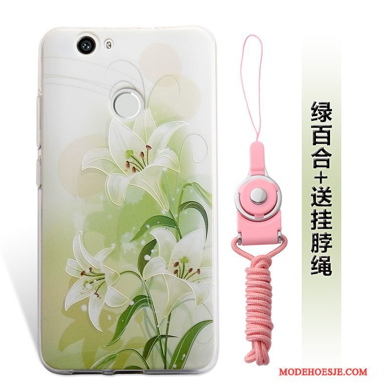 Hoesje Huawei Nova Reliëf Hanger Roze, Hoes Huawei Nova Telefoon Mini