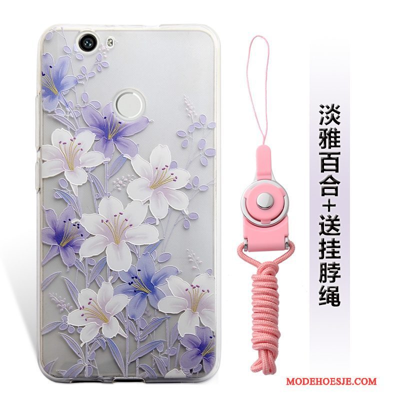 Hoesje Huawei Nova Reliëf Hanger Roze, Hoes Huawei Nova Telefoon Mini