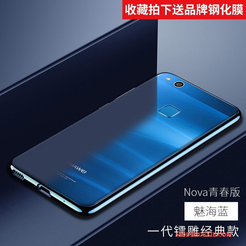 Hoesje Huawei Nova Siliconen Anti-fall Jeugd, Hoes Huawei Nova Zacht Blauwtelefoon