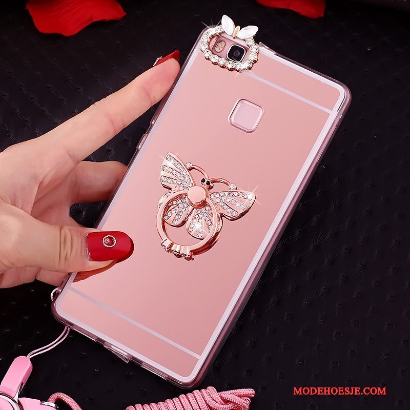 Hoesje Huawei Nova Zacht Anti-falltelefoon, Hoes Huawei Nova Siliconen Ring Roze