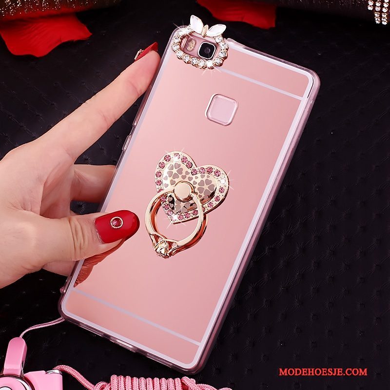 Hoesje Huawei Nova Zacht Anti-falltelefoon, Hoes Huawei Nova Siliconen Ring Roze