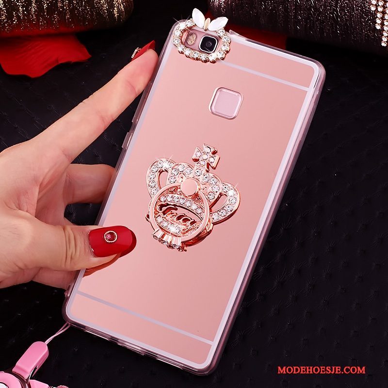 Hoesje Huawei Nova Zacht Anti-falltelefoon, Hoes Huawei Nova Siliconen Ring Roze