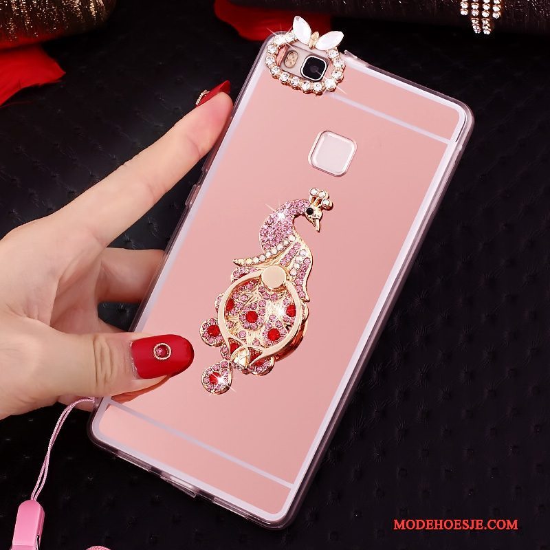 Hoesje Huawei Nova Zacht Anti-falltelefoon, Hoes Huawei Nova Siliconen Ring Roze