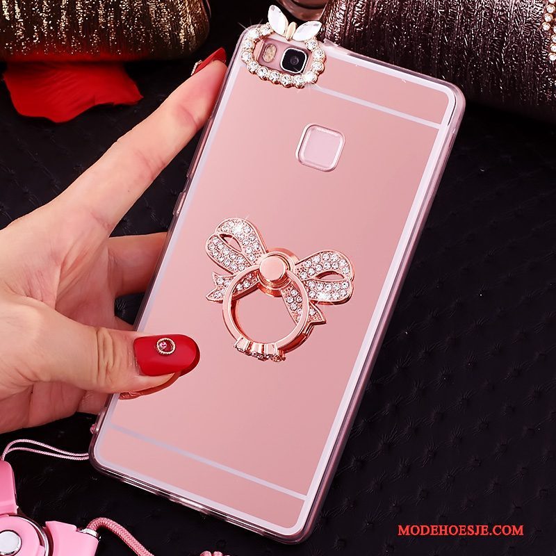 Hoesje Huawei Nova Zacht Anti-falltelefoon, Hoes Huawei Nova Siliconen Ring Roze