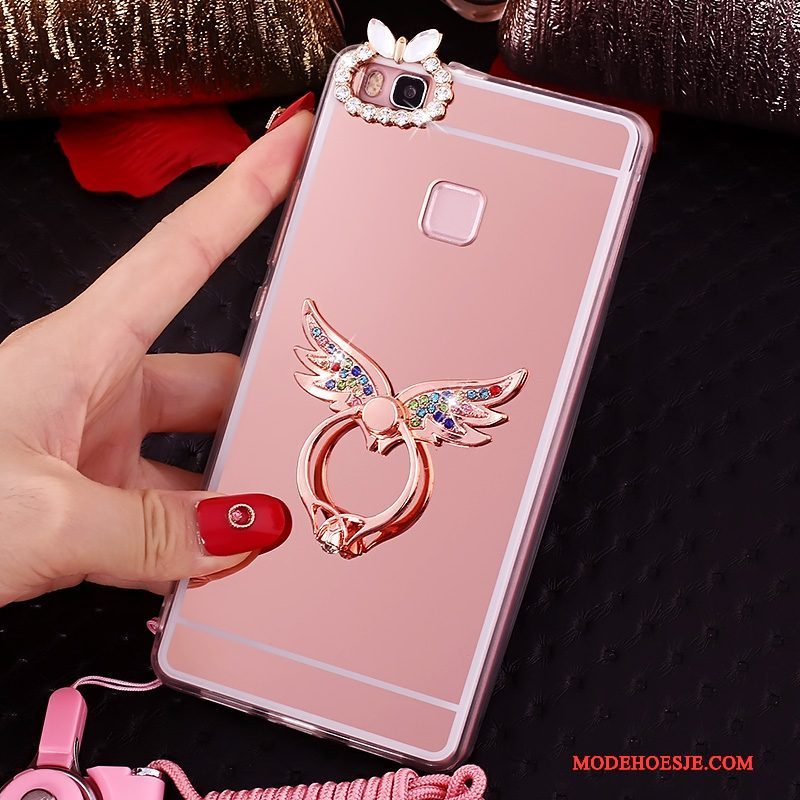 Hoesje Huawei Nova Zacht Anti-falltelefoon, Hoes Huawei Nova Siliconen Ring Roze