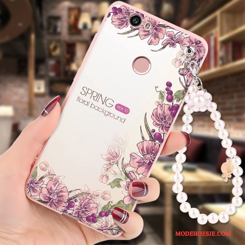 Hoesje Huawei Nova Zacht Hanger Roze, Hoes Huawei Nova Spotprent Telefoon Anti-fall