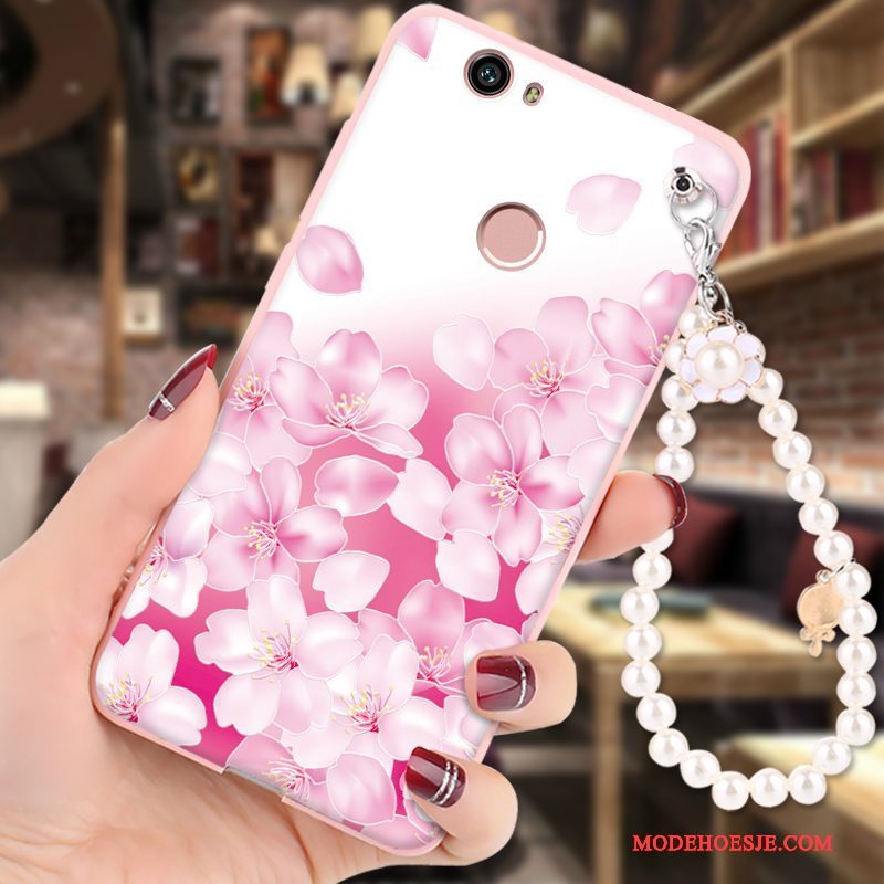 Hoesje Huawei Nova Zacht Hanger Roze, Hoes Huawei Nova Spotprent Telefoon Anti-fall