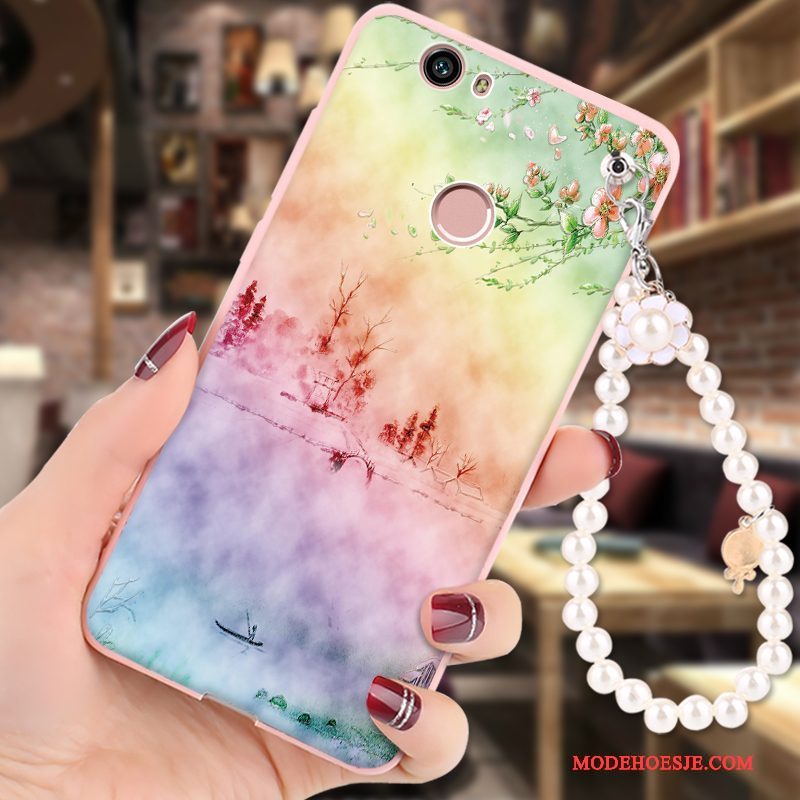 Hoesje Huawei Nova Zacht Hanger Roze, Hoes Huawei Nova Spotprent Telefoon Anti-fall