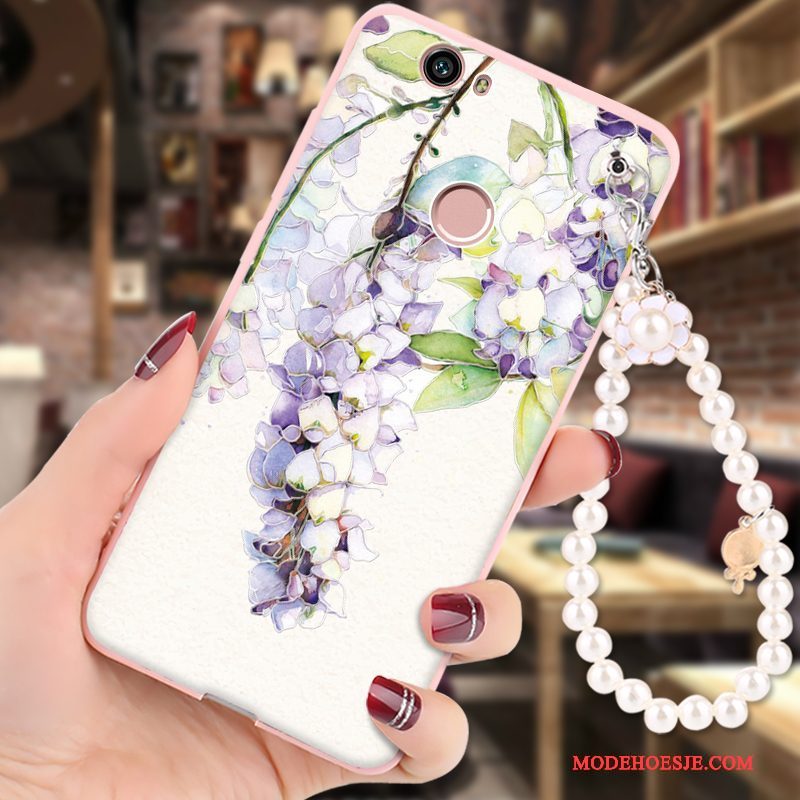 Hoesje Huawei Nova Zacht Hanger Roze, Hoes Huawei Nova Spotprent Telefoon Anti-fall