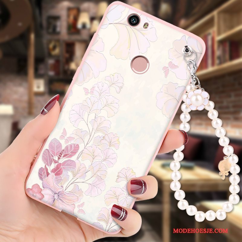 Hoesje Huawei Nova Zacht Hanger Roze, Hoes Huawei Nova Spotprent Telefoon Anti-fall