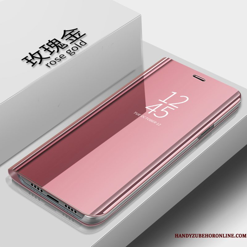 Hoesje Huawei P Smart 2019 Bescherming Spiegel Zilver, Hoes Huawei P Smart 2019 Leer Telefoon Elegante