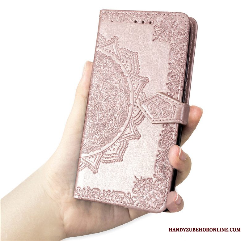 Hoesje Huawei P Smart+ 2019 Folio Anti-fall Trend, Hoes Huawei P Smart+ 2019 Leer Telefoon Zwart