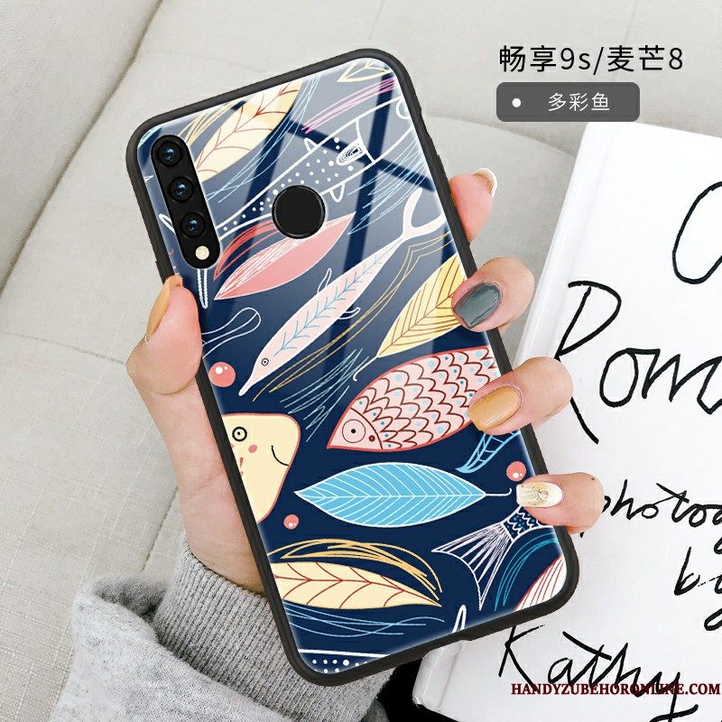 Hoesje Huawei P Smart+ 2019 Kleur Kunst Tempereren, Hoes Huawei P Smart+ 2019 Siliconen Anti-fall Spiegel