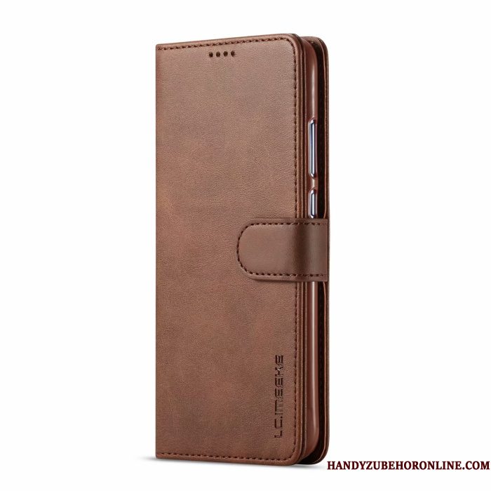 Hoesje Huawei P Smart 2019 Leer Grijs Kaart, Hoes Huawei P Smart 2019 Folio Jeugdtelefoon