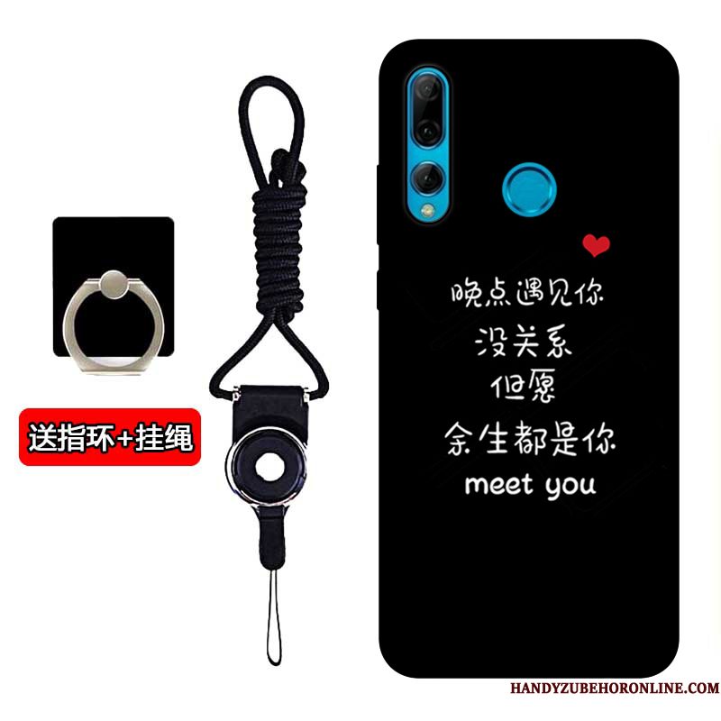 Hoesje Huawei P Smart+ 2019 Siliconen Anti-falltelefoon, Hoes Huawei P Smart+ 2019 Bescherming Zwart Lovers