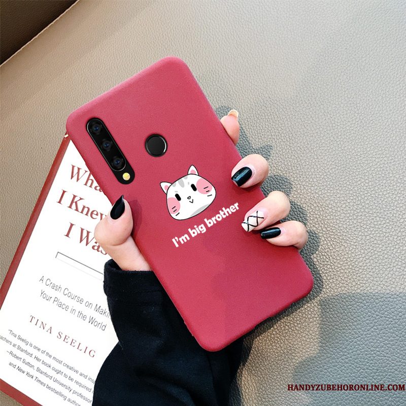 Hoesje Huawei P Smart+ 2019 Siliconen Anti-falltelefoon, Hoes Huawei P Smart+ 2019 Zakken Rood Patroon