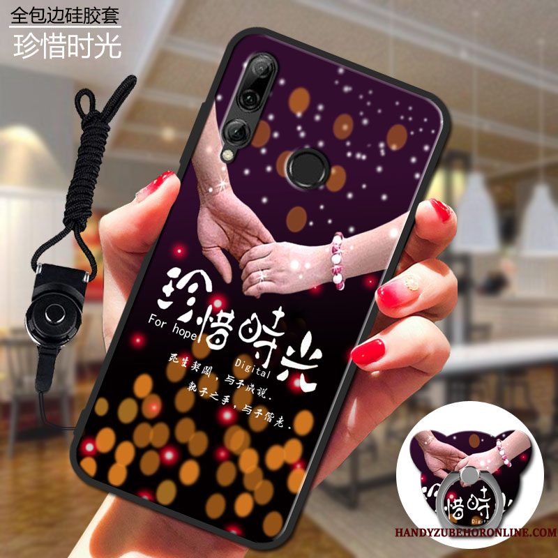 Hoesje Huawei P Smart+ 2019 Zacht Anti-fall Purper, Hoes Huawei P Smart+ 2019 Zakken Loverstelefoon