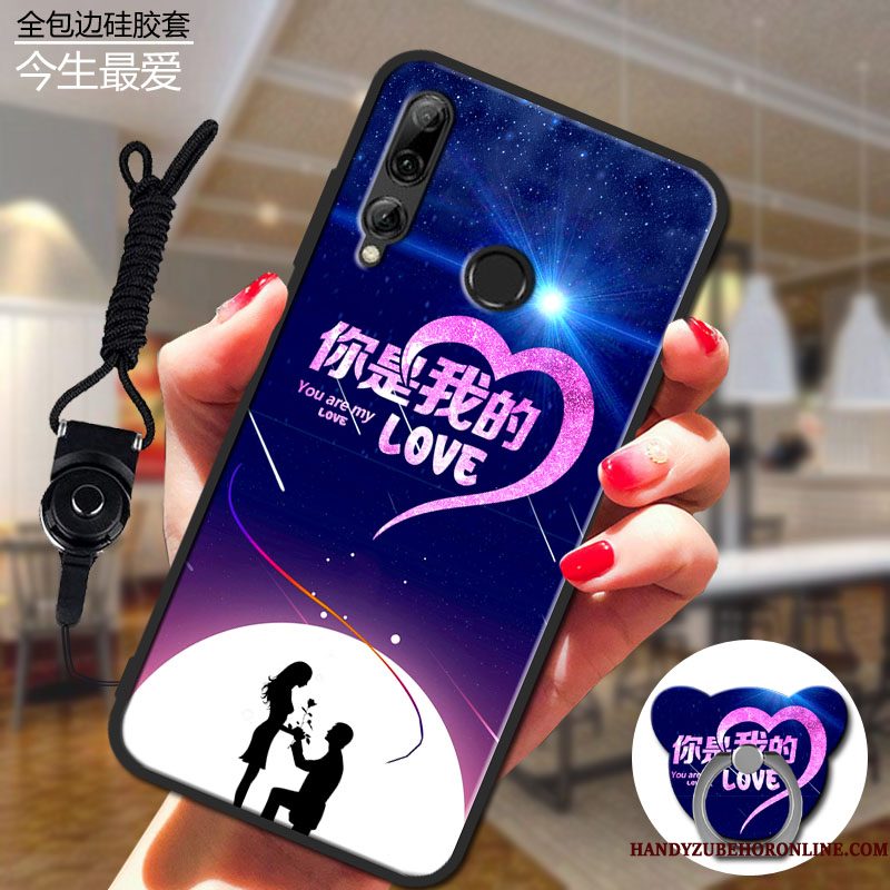 Hoesje Huawei P Smart+ 2019 Zacht Anti-fall Purper, Hoes Huawei P Smart+ 2019 Zakken Loverstelefoon