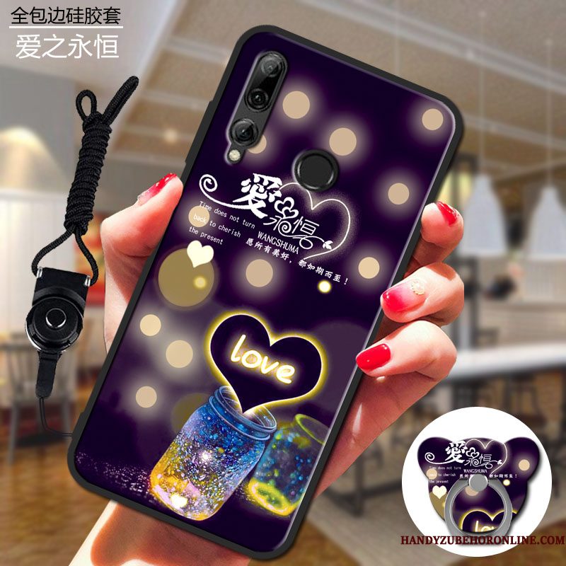 Hoesje Huawei P Smart+ 2019 Zacht Anti-fall Purper, Hoes Huawei P Smart+ 2019 Zakken Loverstelefoon