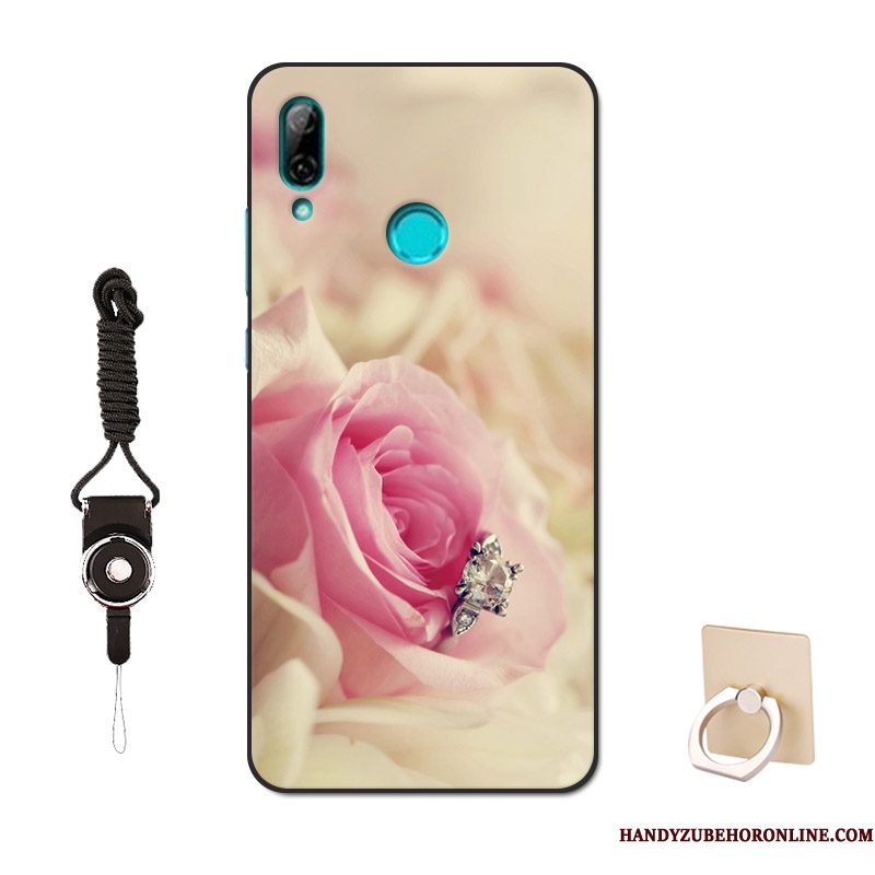 Hoesje Huawei P Smart 2019 Zacht Tempereren Skärmskydd, Hoes Huawei P Smart 2019 Bescherming Patroon Zwart