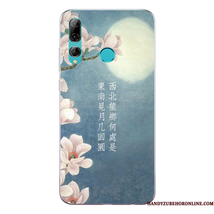 Hoesje Huawei P Smart+ 2019 Zakken Anti-fall Chinese Stijl, Hoes Huawei P Smart+ 2019 Siliconen Bloementelefoon