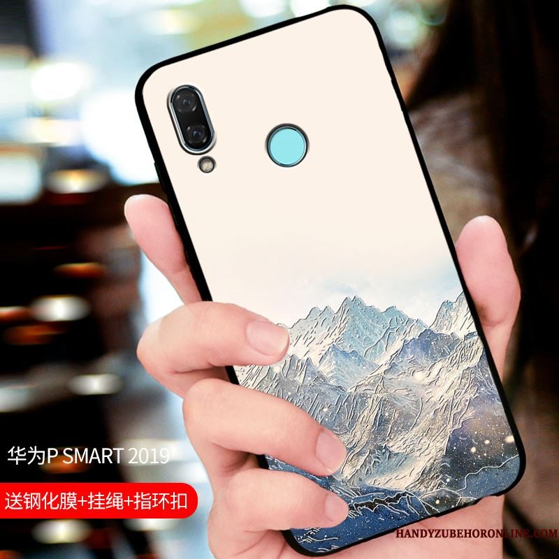 Hoesje Huawei P Smart 2019 Zakken Schrobbentelefoon, Hoes Huawei P Smart 2019 Bescherming Pas Blauw