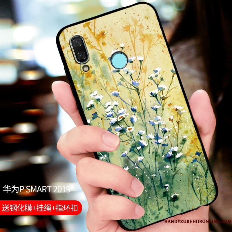 Hoesje Huawei P Smart 2019 Zakken Schrobbentelefoon, Hoes Huawei P Smart 2019 Bescherming Pas Blauw