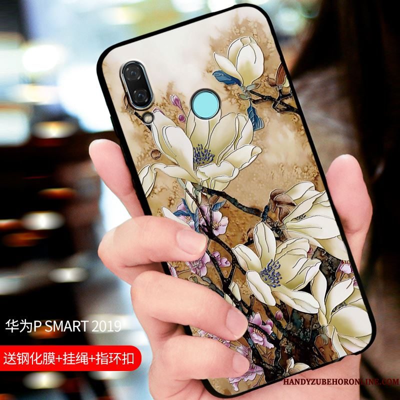 Hoesje Huawei P Smart 2019 Zakken Schrobbentelefoon, Hoes Huawei P Smart 2019 Bescherming Pas Blauw