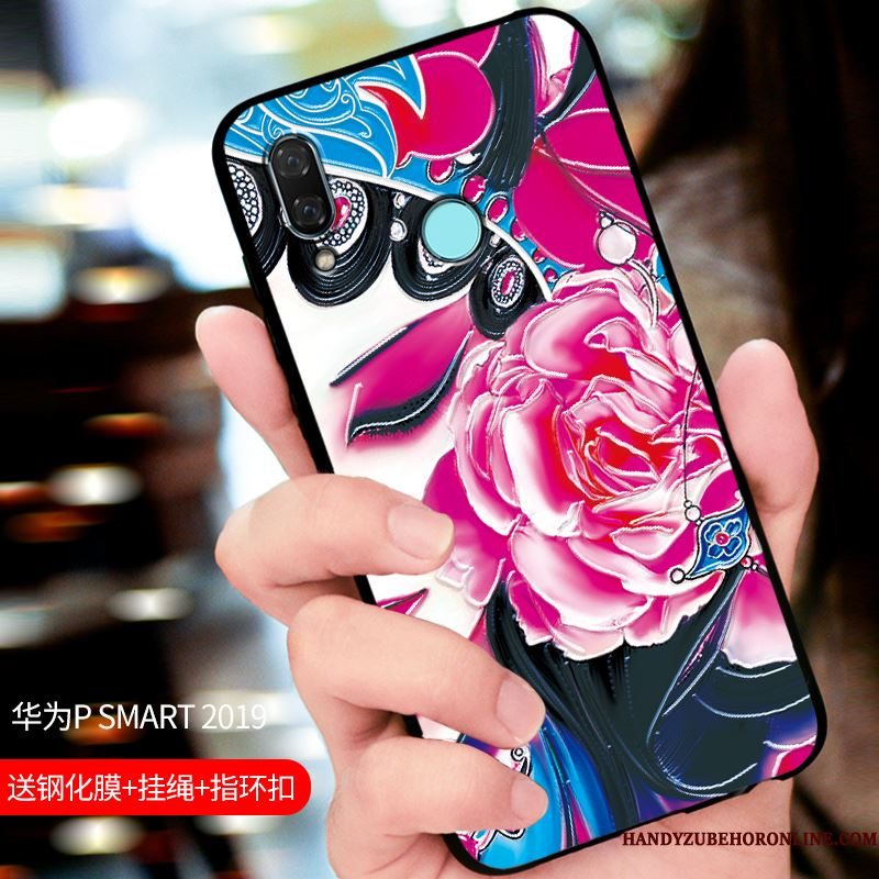 Hoesje Huawei P Smart 2019 Zakken Schrobbentelefoon, Hoes Huawei P Smart 2019 Bescherming Pas Blauw