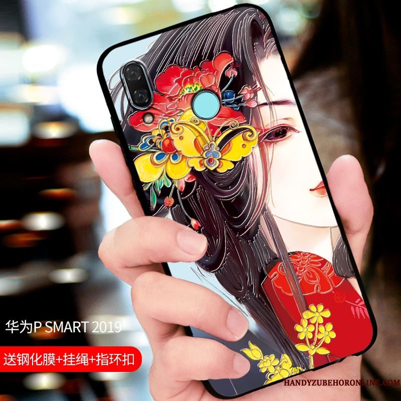 Hoesje Huawei P Smart 2019 Zakken Schrobbentelefoon, Hoes Huawei P Smart 2019 Bescherming Pas Blauw