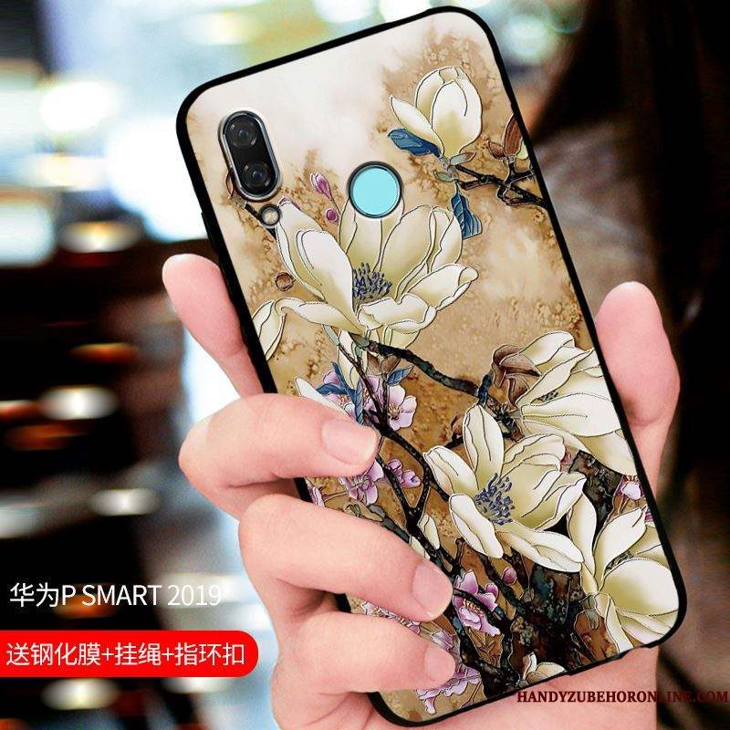 Hoesje Huawei P Smart 2019 Zakken Zwart Pas, Hoes Huawei P Smart 2019 Bescherming Telefoon Schrobben