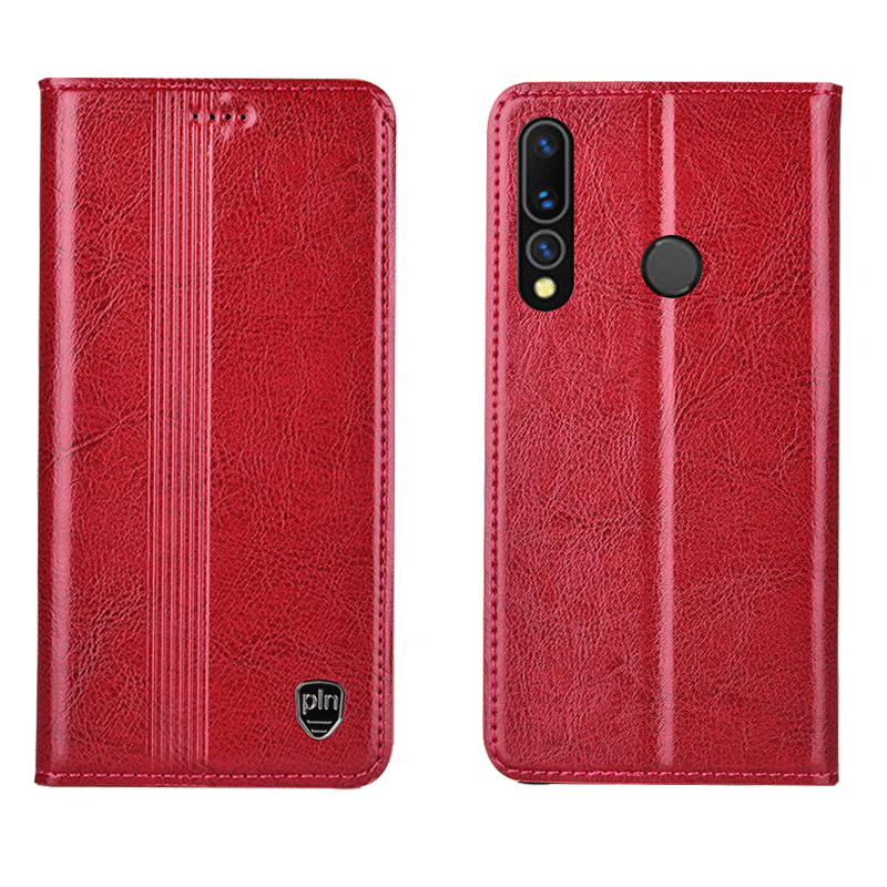 Hoesje Huawei P Smart+ 2019 Zakken Zwarttelefoon, Hoes Huawei P Smart+ 2019 Leer Patroon