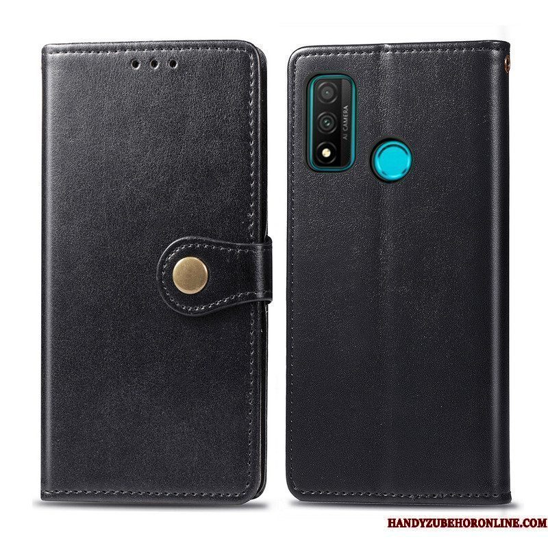 Hoesje Huawei P Smart 2020 Leer Bedrijf Effen Kleur, Hoes Huawei P Smart 2020 Folio Eenvoudige Hanger