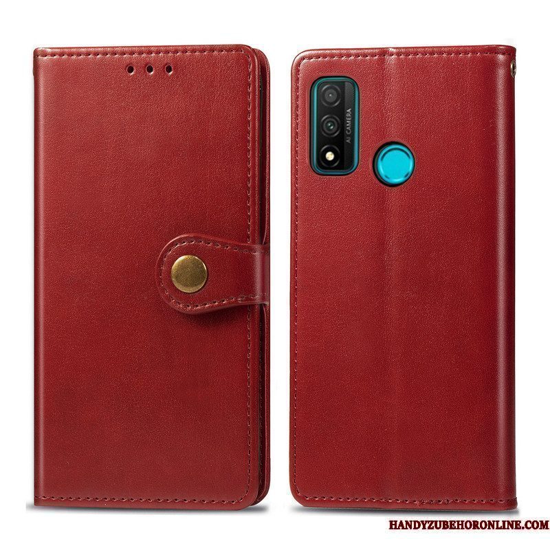 Hoesje Huawei P Smart 2020 Leer Bedrijf Effen Kleur, Hoes Huawei P Smart 2020 Folio Eenvoudige Hanger