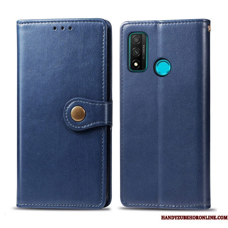 Hoesje Huawei P Smart 2020 Leer Bedrijf Effen Kleur, Hoes Huawei P Smart 2020 Folio Eenvoudige Hanger