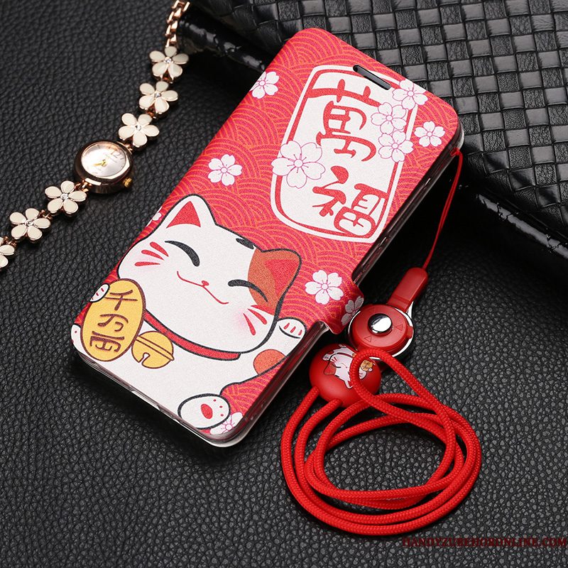 Hoesje Huawei P Smart+ Bescherming Net Red Purper, Hoes Huawei P Smart+ Siliconen Telefoon Trendy Merk