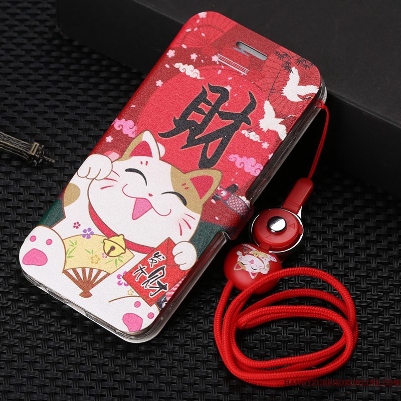 Hoesje Huawei P Smart+ Bescherming Net Red Purper, Hoes Huawei P Smart+ Siliconen Telefoon Trendy Merk