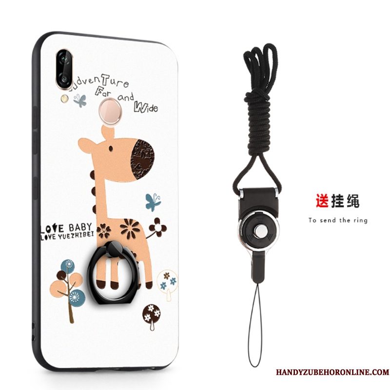 Hoesje Huawei P Smart+ Bescherming Telefoon Grijs, Hoes Huawei P Smart+ Spotprent Anti-fall