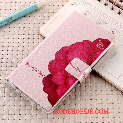 Hoesje Huawei P Smart Folio Anti-falltelefoon, Hoes Huawei P Smart Leer Roze