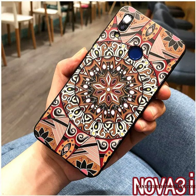 Hoesje Huawei P Smart+ Kleur Totem Trendy Merk, Hoes Huawei P Smart+ Zacht Persoonlijk Chinese Stijl