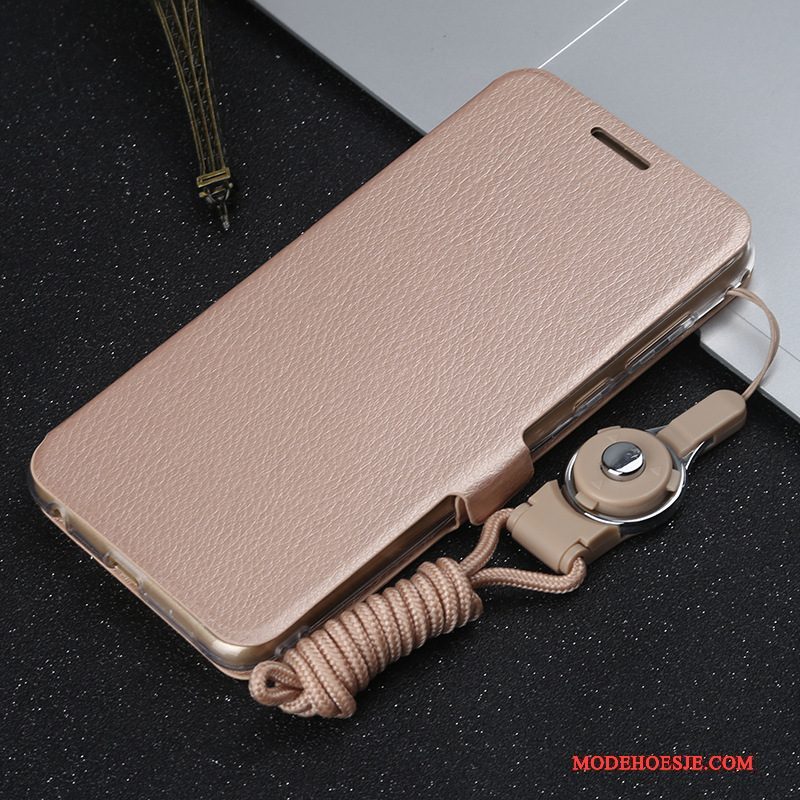 Hoesje Huawei P Smart Leer Purpertelefoon, Hoes Huawei P Smart Folio Anti-fall