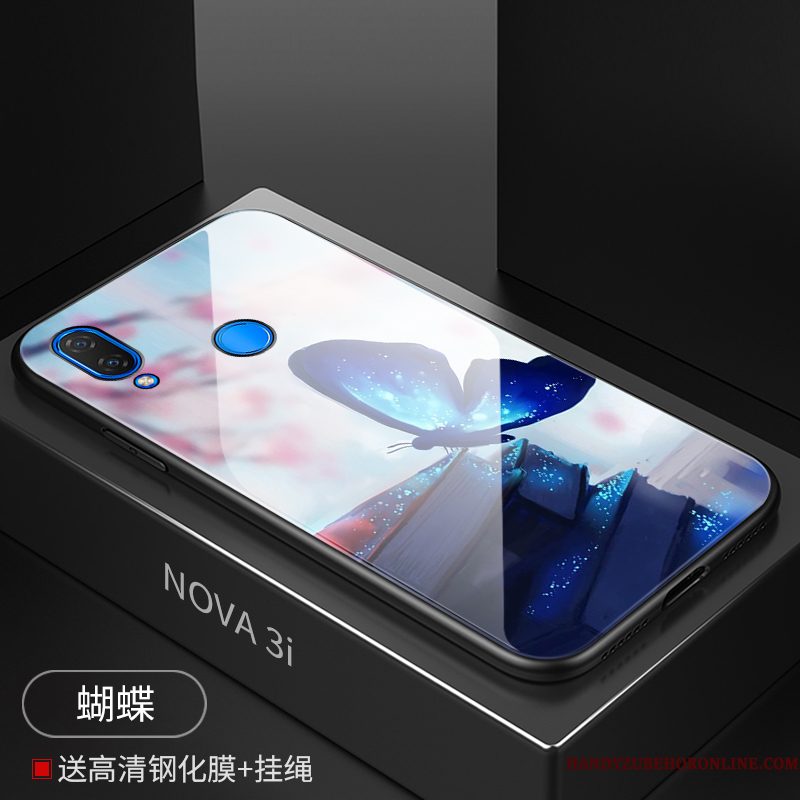 Hoesje Huawei P Smart+ Mode Glas Roze, Hoes Huawei P Smart+ Siliconen Net Red Persoonlijk