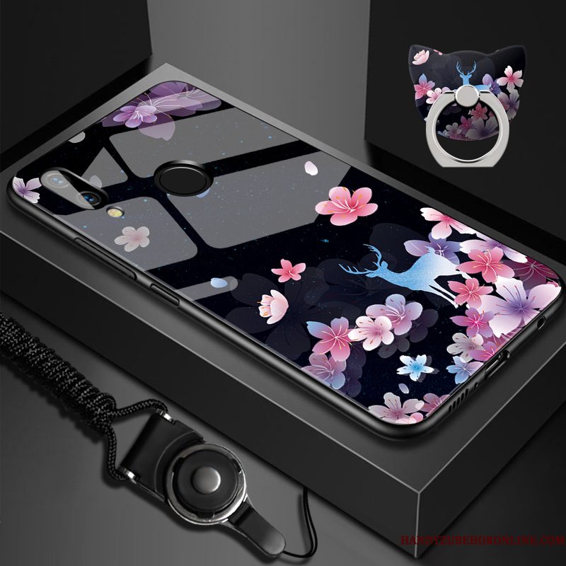 Hoesje Huawei P Smart+ Siliconen Hard Spiegel, Hoes Huawei P Smart+ Bescherming Chinese Stijl Glas