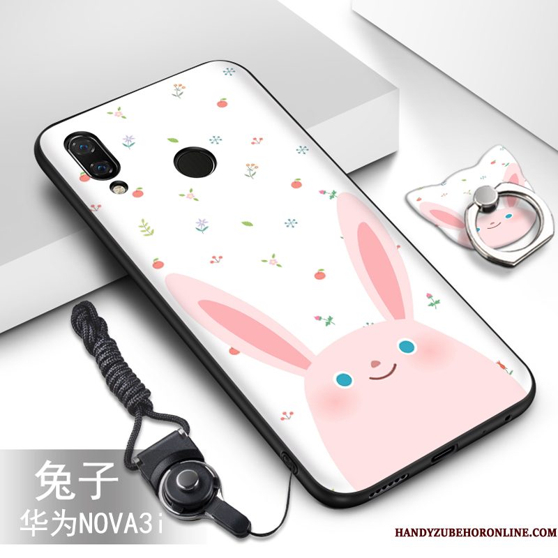 Hoesje Huawei P Smart+ Spotprent Telefoon Hanger, Hoes Huawei P Smart+ Mode Persoonlijk Grijs