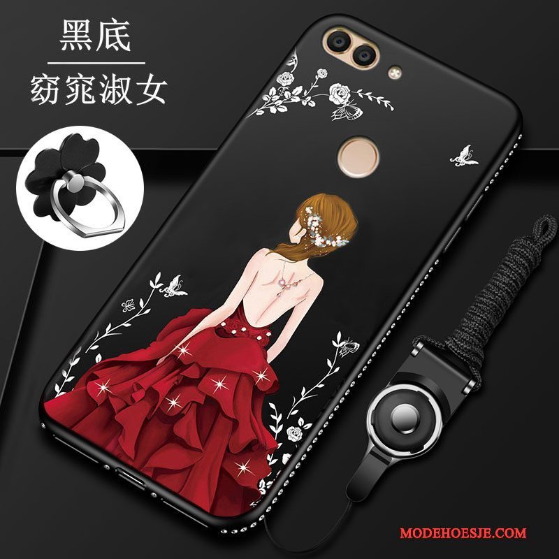 Hoesje Huawei P Smart Zacht Schrobben Rood, Hoes Huawei P Smart Bescherming Telefoon Anti-fall