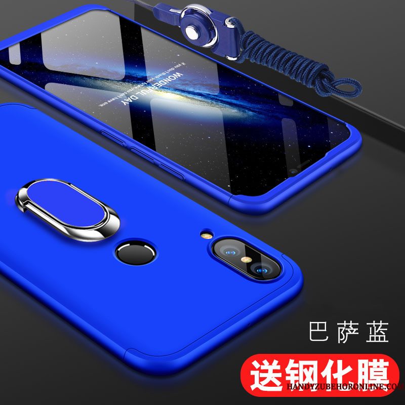 Hoesje Huawei P Smart+ Zakken Eenvoudige Blauw, Hoes Huawei P Smart+ Bescherming Anti-fall Hard